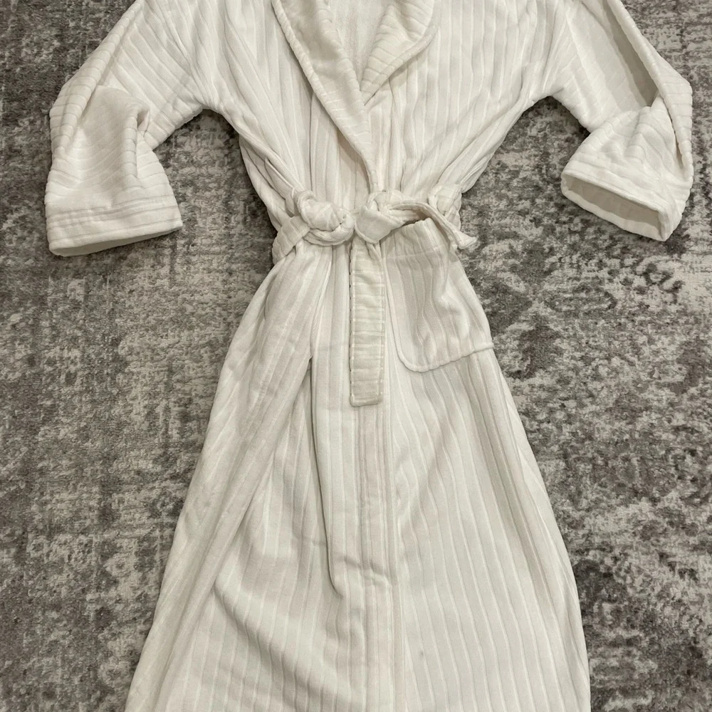 FRETTE Women’s White Cotton Luxury Bathrobe XL Imported - Picture 3 of 11